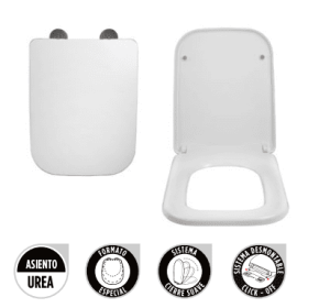 Asiento Square Blanco especial cierre suave