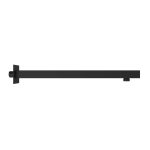 Brazo de ducha cuadrado negro 40 cm con flange