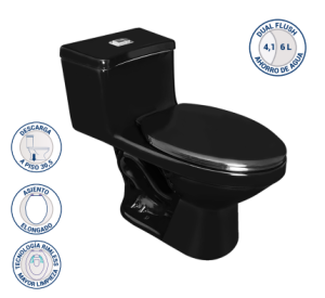 Sanitario One Piece Oasis Negro a 30,5 cm
