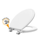 Asiento madera Redondo Cierre suave Bisagra Acero inox