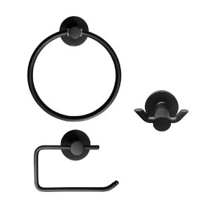 Kit de accesorios de baño de 3 piezas negro