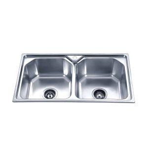 Lavaplatos doble empotrado 78x43 cm