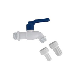 Llave de bola jardín plástica Azul con adapt