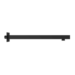 Brazo de ducha cuadrado negro 40 cm con flange