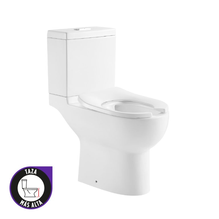 Sanitario Prego ADA Multidescarga asiento Open Ring con Tubo a muro ...