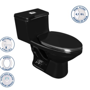 Sanitario One Piece Oasis Negro a 30,5 cm