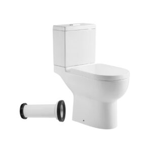 Sanitario Prego ADA Multidescarga asiento soft close con codo a Muro