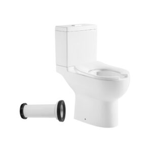 Sanitario Prego ADA Multidescarga asiento Open Ring con codo a muro